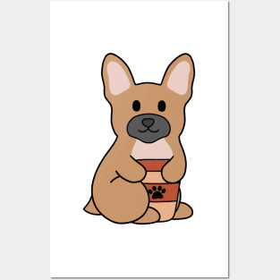 French Bulldog Coffee Brown Posters and Art